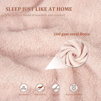 Tirrinia Soft Travel Blanket Pillow, 3-in-1 Foldable Airplane Throw Blanket, Long Flight Essentials, Car Pillow, Lightweight Travel Accessories