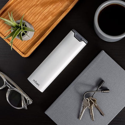 7 Day Weekly Pill Organizer by mbarc - Premium Stylish Aluminum and Wood Large Capacity Pill Box for Supplements, Pills, Vitamins and Medicine. (White)