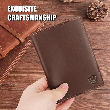 STAR VISTA Albatross Leather Travel Passport Holder, Minimalist Design, Full Grain Leather Case for Men and Women - Slim Passport Wallet, Bifold, RFID Blocking