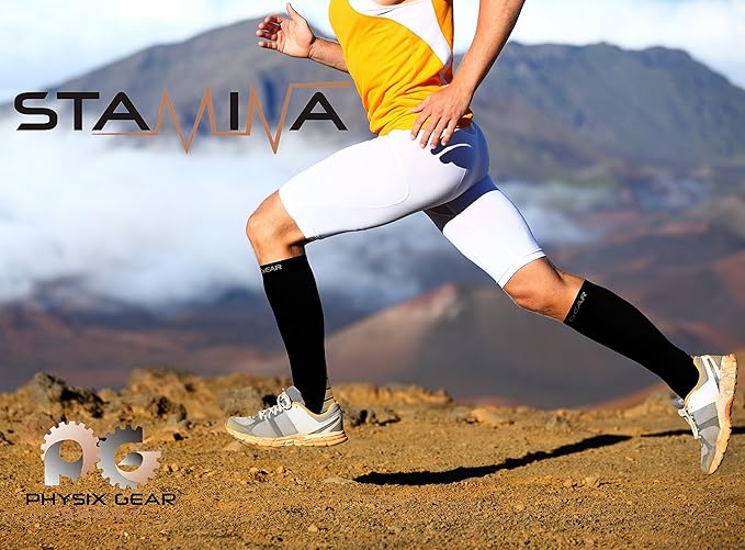 Physix Gear Compression Socks 20-30 mmHg - Men & Women - Running, Nurses, Shin Splints, Flight, Travel