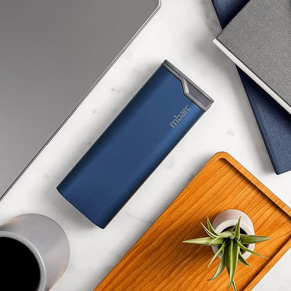 mbarc XL 7 Day Weekly Pill Organizer – Extra Large Capacity Pill Box - Premium Pillcase (XL, Matte Blue)