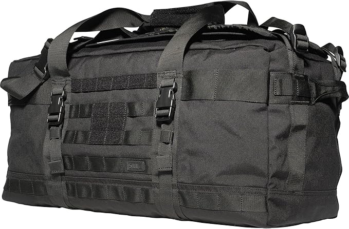 5.11 Tactical Duffel Bag Backpack for Travel, Waterproof, Large Rush LBD Lima 56L, Black, Style 56294ABR