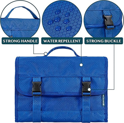 PAVILIA Travel Hanging Toiletry Bag for Women Men, Large Capacity Makeup Bag Kit, Waterproof Cosmetic Storage Organizer Case for Bathroom Shower
