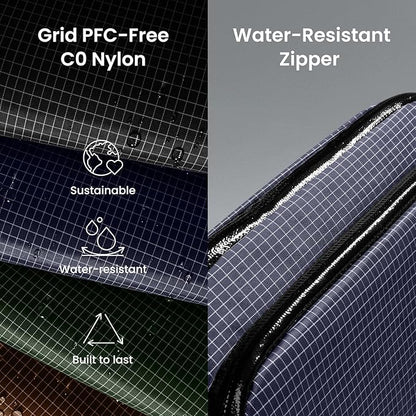 tomtoc Electronic Organizer Travel Case Performance, Water Resistant Dual Compartment Cable Organization Storage Bag for Charger, Cord, Phone, Hard Drive, Power Bank, Accessories Travel Essentials