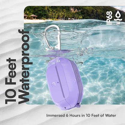 Keybudz for AirPods Pro 2 Case with Lock - Fully Waterproof AirPods Pro 2nd Generation Case Cover - Keychain, Rugged Tough Protection, Hard Shell and Carabiner for USB-C/Lightning (Wild Lavender)