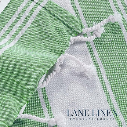 LANE LINEN Turkish Beach Towels, 2 Pack Extra Large Beach Towel, Pre-Washed for Soft Feel, Oversized Sand Free Quick-Dry Pool Towel, Beach Towels for Adults,39"x71" - Jade Green