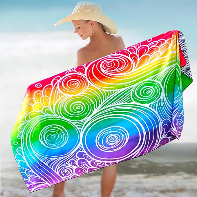 Elite Trend Microfiber Beach Towel - Extra Large 78x35 Inch Sand Free Quick Dry for Travel, Swimming, Pool, Yoga, Hiking, Camping – Lightweight Fast Drying Microfiber Towel Compact for Adults