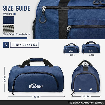 Gym Bag for Men & Women with Shoe Compartment & Wet Pocket, 31L Water Resistant Sports Duffle Bag with Quick-Access Pouch,Multi-Purpose Weekender Overnight Bag