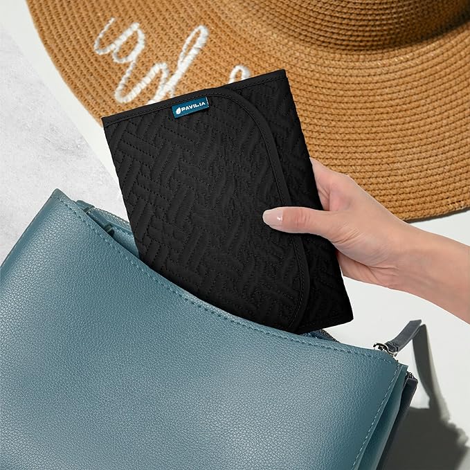 Pavilia Foldable Jewelry Organizer - Travel Roll Bag with Compartments for Earrings, Rings, Necklaces, Bracelets - Packing Accessory