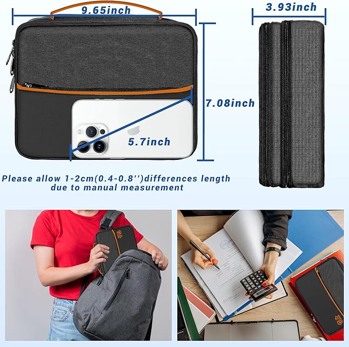 Electronics Organizer,Travel Cord Organizer Pouch, Portable Cable Organizer Bags, Waterproof Electronic Accessories Storage Case for Cables, Cords, Charger, Phone (Double Layer-Black)