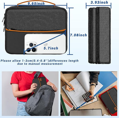 Electronics Organizer,Travel Cord Organizer Pouch, Portable Cable Organizer Bags, Waterproof Electronic Accessories Storage Case for Cables, Cords, Charger, Phone (Double Layer-Black)