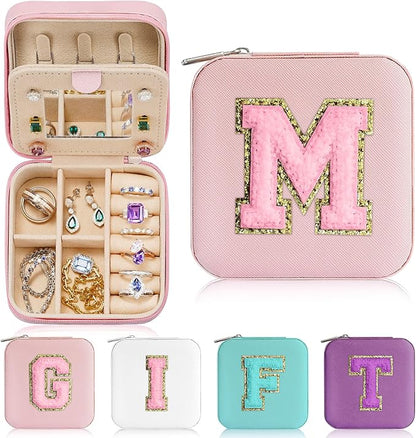 Parima Jewelry Organizer Box | Travel Jewelry Case | Ring, Necklace & Earring Organizer | Small, Pink