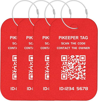 Smart Luggage Tags (4-Pack) - QR Code Shows Scanner’s Location on Scan, Privacy-Controlled Contact Info, Lost Item Alerts, Waterproof Aluminum for Travel Bags & Backpacks