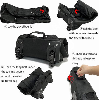 36" Huge Bag with Wheels Extra Large Foldable Duffel Bag Collapsible Rolling Travel Bag Heavy-Duty Cargo Duffle for Travel, Camping & Moving, Water-Resistant 600D Oxford, Black