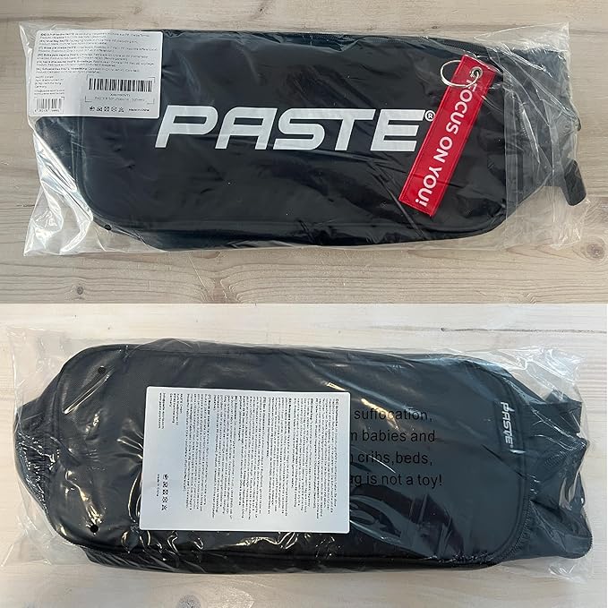 PASTE Shoe Bag Black - Waterproof Shoe Carrying Bag with Zipper for Men, Women - Ideal for Gym, Sneaker, Golf, Football, Soccer, Tennis, Bowling, Basketball, Dance Shoes - Organizer, Shoe Cover