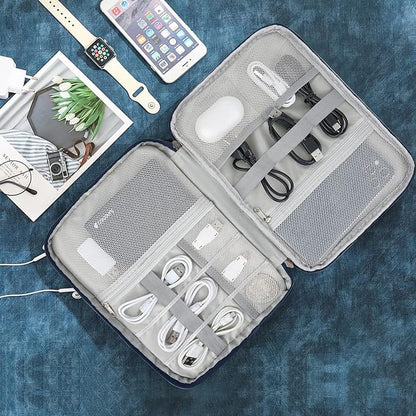 Electronic Organizer Travel Universal Cable Organizer Electronics Accessories Bag for Cable, Charger, Phone, USB, SD Card,1Pack