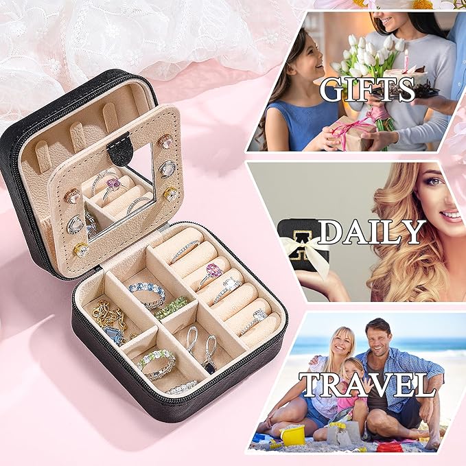 Parima House Warming Gifts New Home - Personalized Jewelry Holder Organizer for Travel | Preppy Stuff & Room Decor for Teen Girls | Black Travel Jewelry Case - Letter N