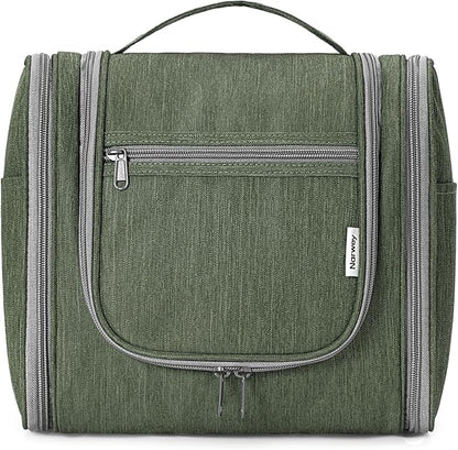 Narwey Hanging Toiletry Bag for Women Travel Makeup Bag Organizer Toiletries Bag Men for Cosmetics Essentials Accessories (Large, Army Green)