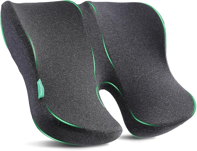 Medisana Seat Cushion, SC 150B Seat Cushions for Office Chairs, Car Seat, Wheelchair - Sciatica & Tailbone & Coccyx Pain Relief Pillow for Driver Sedentary People（Size:19.6 * 16.6 * 3.7 in-Black）