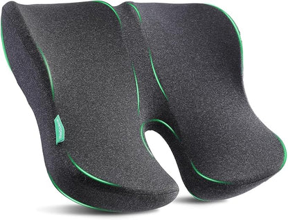 Medisana Seat Cushion, SC 150B Seat Cushions for Office Chairs, Car Seat, Wheelchair - Sciatica & Tailbone & Coccyx Pain Relief Pillow for Driver Sedentary People（Size:19.6 * 16.6 * 3.7 in-Black）