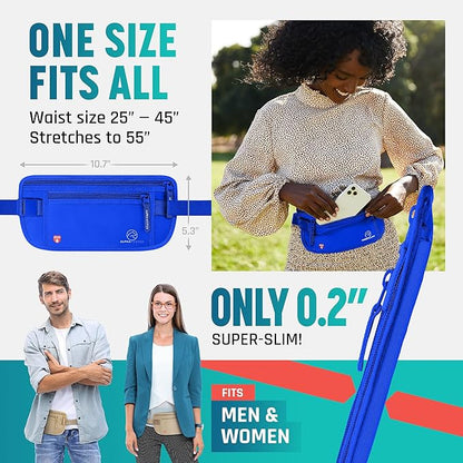 Hidden Money Belt for Travel for Men, Waist Wallet Anti Theft, RFID Passport Holder For Travel Men Or Women, Money Pouch, RFID Passport Holder