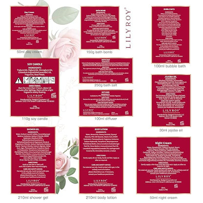 Christmas Gifts for Women - 27 Pcs Bath and Body Gifts Basket Set - Rose Spa Gifts Set Skin Care Set for Women, Gift Baskets Set for Mothers Day Mom | Gifts for Birthday, Valentines Day