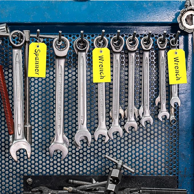 1000 Pieces Plastic Shipping Tags with wire Labeling Tags Waterproof Hang Tags with Reinforcement Hole Writable Luggage tag Loops for Equipment Inventory Parts Garage Storage (Yellow, 4 3/4" x 2 3/8")