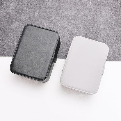 2 Layer Portable Jewelry Box, Large Jewelry Travel Case with 4 Jewelry Pouches, Medium Size Jewelry Organizer Box for Earrings, Necklaces, Bracelets (light gray)