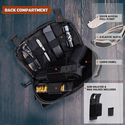 SHANGRI-LA Tactical Fanny Pack for Men and Women, Low-Profile Waist Bag, Holster Included, Multi-Use for Hiking, Travel, EDC