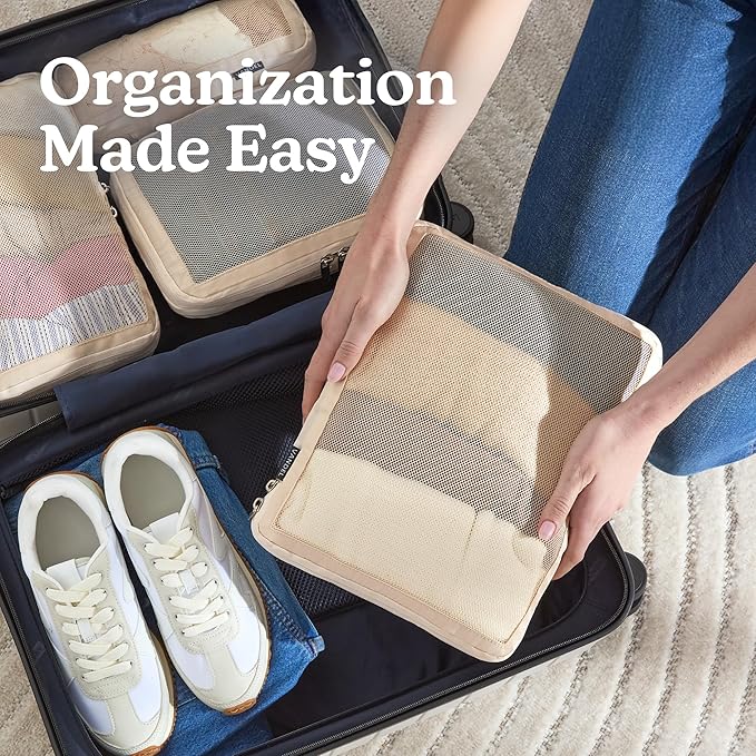 Vandel Space-Saving Compression Packing Cubes for Women, Men, Compressible Carry On Suit Case Organizer Luggage Packing Cubes for Travel Organizer Bags for Luggage and Backpacks, Suitcase Cube