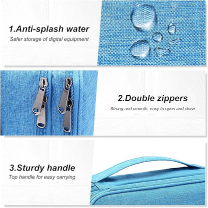 SELLYFELLY Electronic Bag Travel Cable Accessories Bag Waterproof Double Layer Electronics Organizer Portable Storage Case for Cable, Cord, Charger, Phone, Adapter, Power Bank, Kindle, Hard Drives