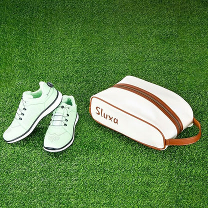 Classic golf shoe bag, Waterproof golf shoe bag for women men, Lightful Green travel shoe bag shoe storage bag. (Brown)