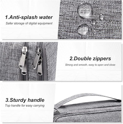 SELLYFELLY Electronic Bag Travel Cable Accessories Bag Waterproof Double Layer Electronics Organizer Portable Storage Case for Cable, Cord, Charger, Phone, Adapter, Power Bank, Kindle, Hard Drives