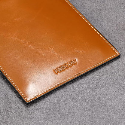 HISCOW Minimalist Passport Sleeve - Italian Calfskin (Antiqued Brown)