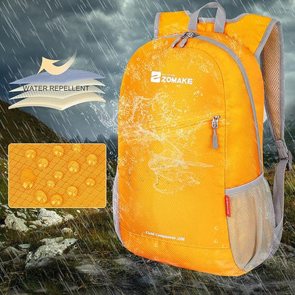 ZOMAKE Lightweight Packable Backpack 20L - Foldable Backpack Small Daypack Hiking Backpack Water-Resistant Day Bag for Travel(Yellow)
