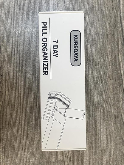 7 Day Weekly Metal Pill Organizer Travel, Kursoaya Premium Aluminum Daily Pill Box, Cute Portable Pill Case, Large Capacity Pill Holder for Supplements, Pills, Vitamins, Medicine (Hunter Green)