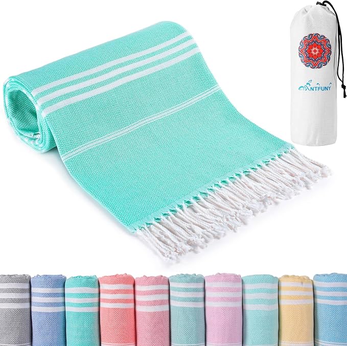 Turkish Beach Towels Quick Dry Sand Free Soft Absorbent Adult Oversized Bath Pool Swim Long Stripe Towel Sound Cloud Sandfree Chamois Mat Summer Thing Lightweight Thin Mint Green Vacation Essentials