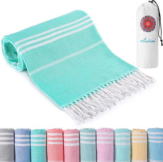 Turkish Beach Towels Quick Dry Sand Free Soft Absorbent Adult Oversized Bath Pool Swim Long Stripe Towel Sound Cloud Sandfree Chamois Mat Summer Thing Lightweight Thin Mint Green Vacation Essentials
