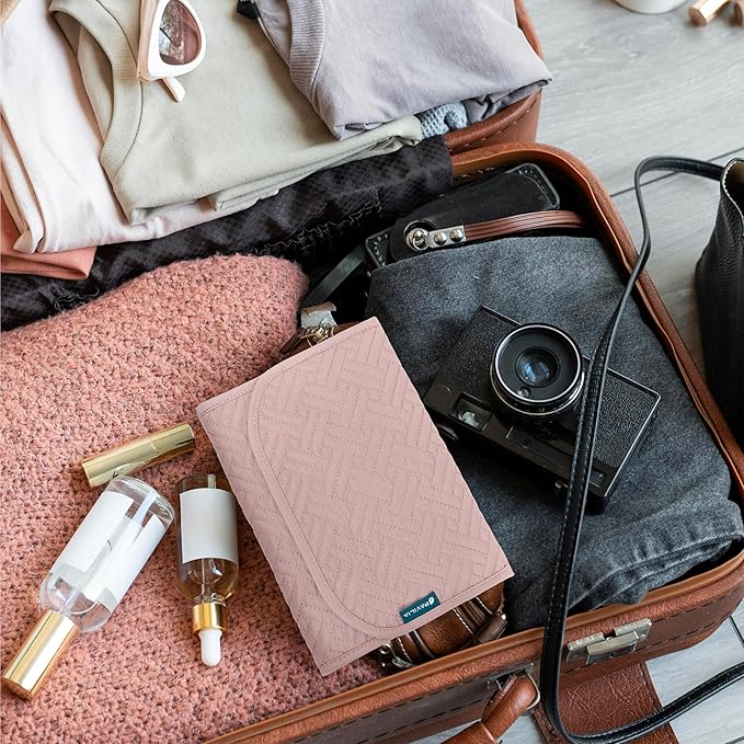 Pavilia Foldable Jewelry Organizer - Travel Roll Bag with Compartments for Earrings, Rings, Necklaces, Bracelets - Packing Accessory