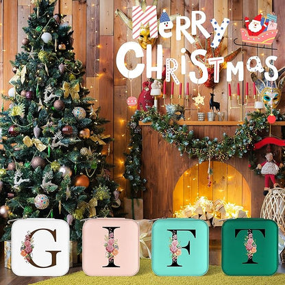 Parima Christmas Stocking Stuffers Gifts for Teenage Girls Friends - White Jewelry Organizer Gifts for Women Friends Female Birthday Gifts Initial Personalized Jewelry Box for Teen - Letter L, White