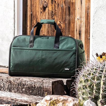 Halfday Convertible 2-in-1 Premium Garment Duffel Weekender Bag 45L | Wrinkle-Free Travel, Hanging Suit Compartment, Shoe Pockets, Trolley Sleeve. Balistic Nylon Carry-On, Pacific