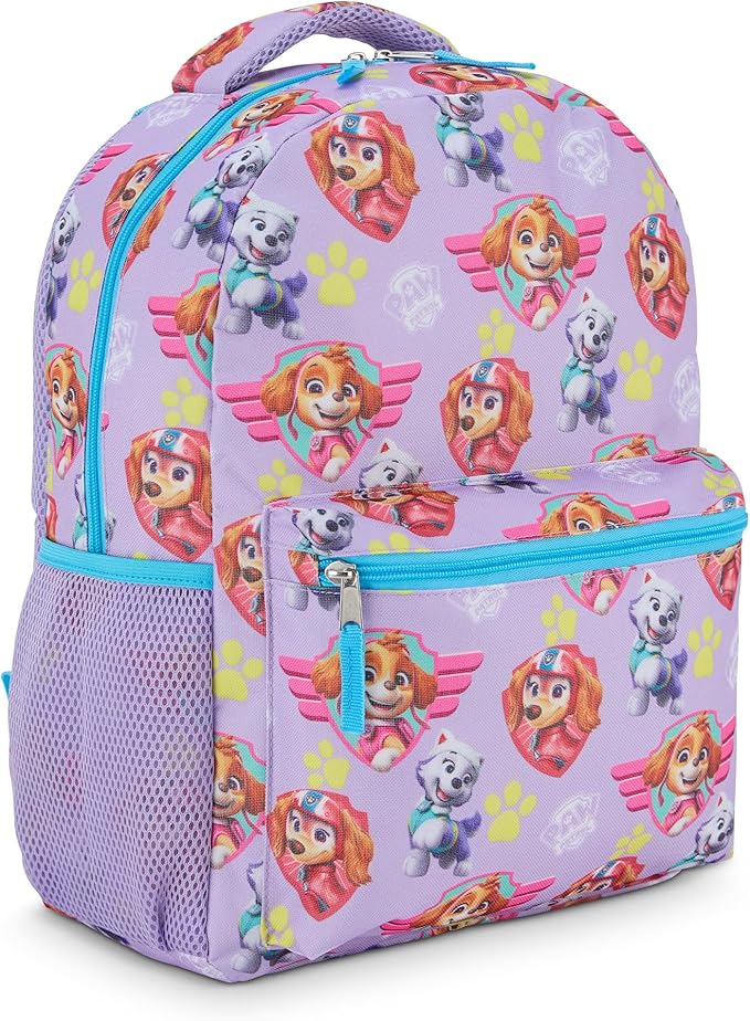 Paw Patrol Backpack for Kids - Chase, Skye, Marshall, Rubble, Rocky, Zuma, Everest, Liberty, and Ryder School Book Bag - Backpack for Boys Girls Toddlers and Adults - for Laptop and Lunch Box (Pink)