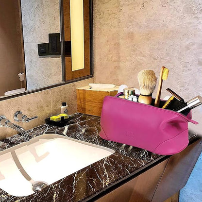 HLC Leather Toiletry Bag - Best Gift for Men - Premium Genuine Leather Dopp Kit Shaving Kit Organizer Travel Kit Pouch Bag - Large Size