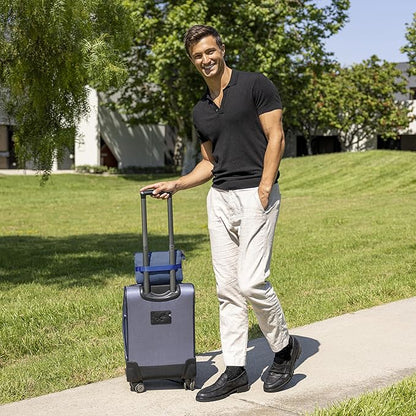 BlueHills Travel Blanket Pillow Compact Lightweight Pocket Size Airplane Traveling Essential Flight Trip Throw in Bag Portable Case Plane Accessory Navy Blue L04