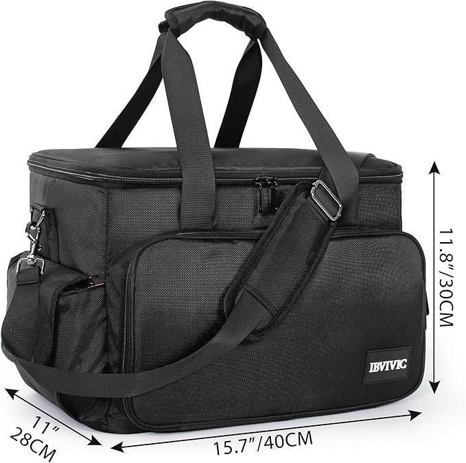 DJ Cable File Bag With Adjustable Dividers, Dj Gig Bag for Cables, Cords, DJ Gear, Sound Instrument and Accessories, Cable Organizer Bag 16L x 11W x 12H inch