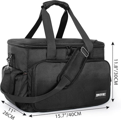 DJ Cable File Bag With Adjustable Dividers, Dj Gig Bag for Cables, Cords, DJ Gear, Sound Instrument and Accessories, Cable Organizer Bag 16L x 11W x 12H inch