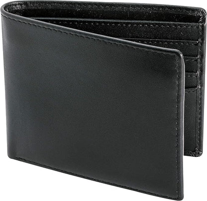 Top Grain Leather Wallet for Men | RFID Blocking | Extra Capacity Bifold Wallet with 2 ID Windows | Ultra Strong Stitching | Slim Billfold with 8 Card Slots | Gift for Him