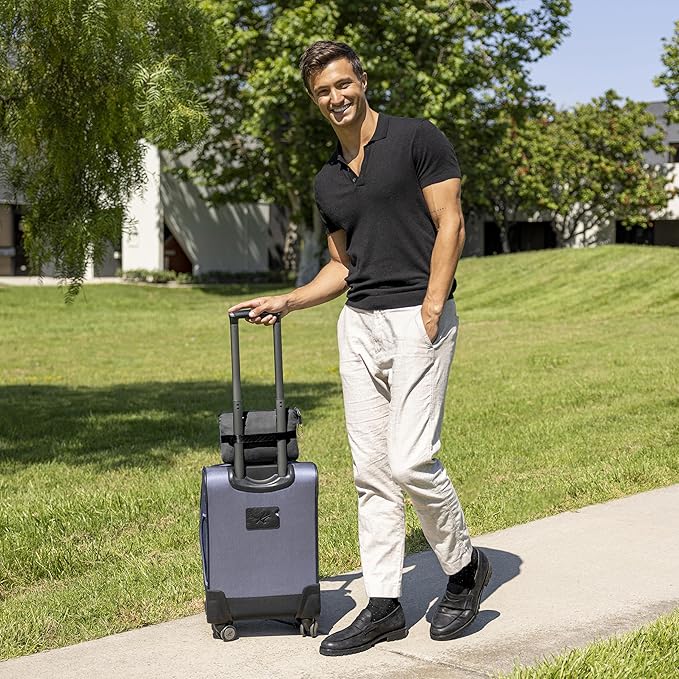 BlueHills Travel Blanket Pillow Compact Lightweight Pocket Size Airplane Traveling Essential Flight Trip Throw in Bag Portable Case Plane Accessory Black L05