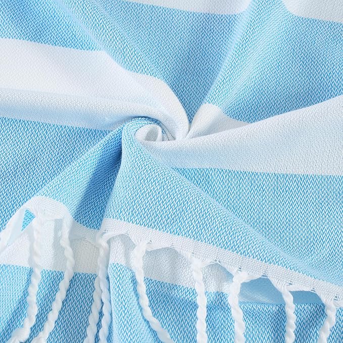 Genovega 6 Oversized Turkish Beach Bath Towel Set Bulk 74"x38" Extra Large Sand Free Quick Dry Swimming Camping Pool Clearance Towels Essentials Adult Multi Stripe Travel Blanket