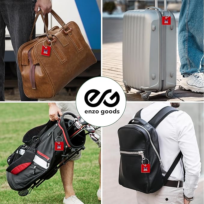 USA Initial Luggage Tag | 6 Pack | Personalized Luggage Tags for Suitcases | Choose Monogram Letter | Custom Fonts & Colors | Choose Tag Color